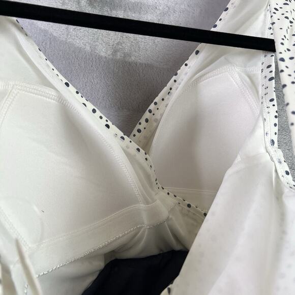 Calia Wrap Tie One Piece Swimsuit Women's 6 NWT Dotted White/Blue Summer V Neck - Picture 15 of 16
